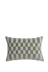 Checkerboard Cushion Cover Rectangular Pewter