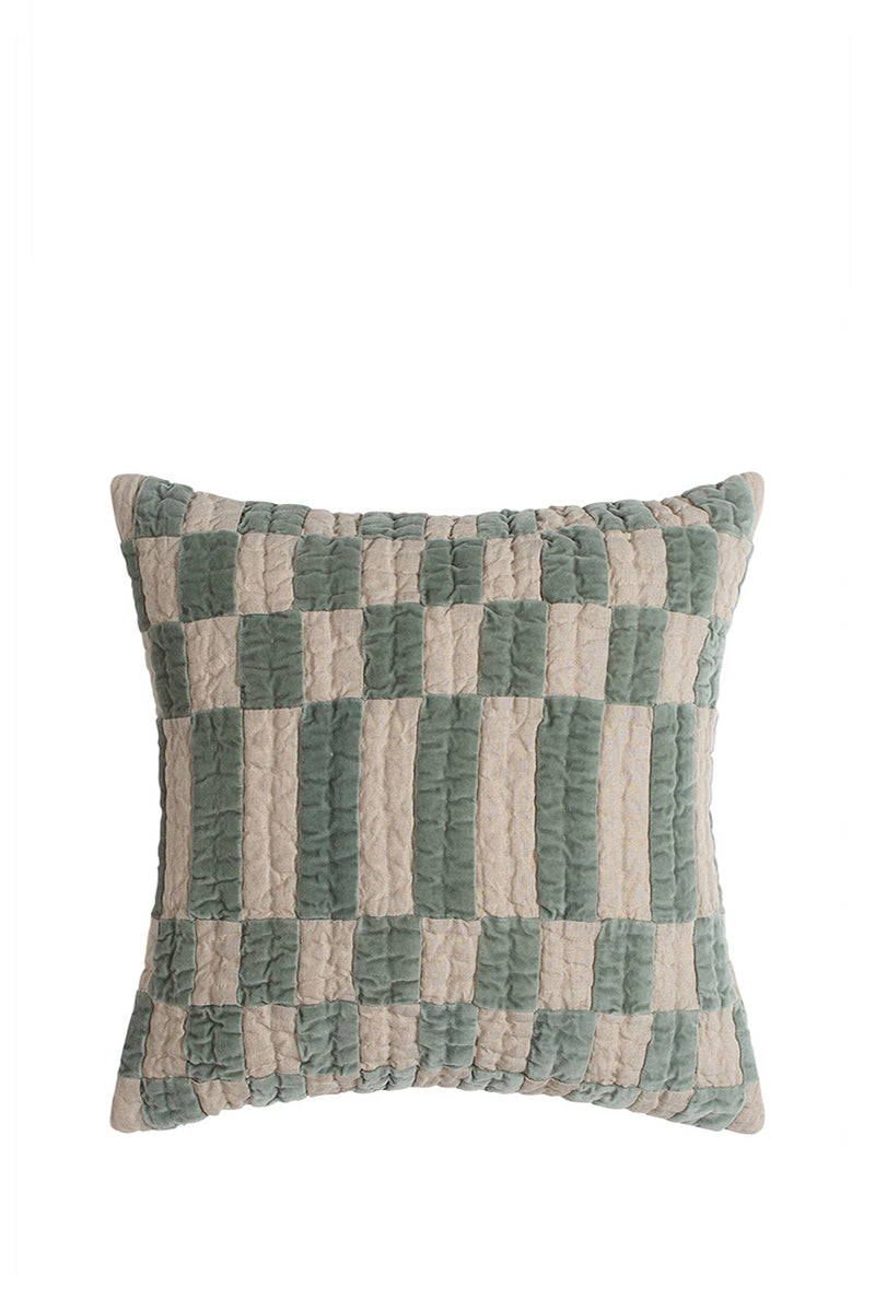 Checkerboard Cushion Cover Square Pewter