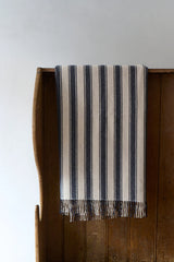 Blanket in Super-soft Lambswool Navy Even Stripes