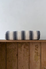 Blanket in Super-soft Lambswool Navy Even Stripes