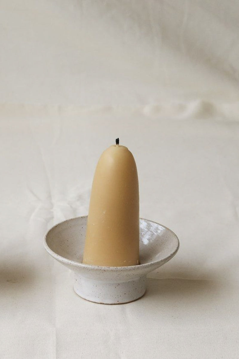 Stumpie Candleholder- Speckled White